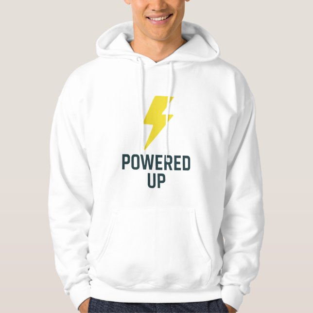 Streetwear Hoodie – POWERED UP for Energy (Framsida)