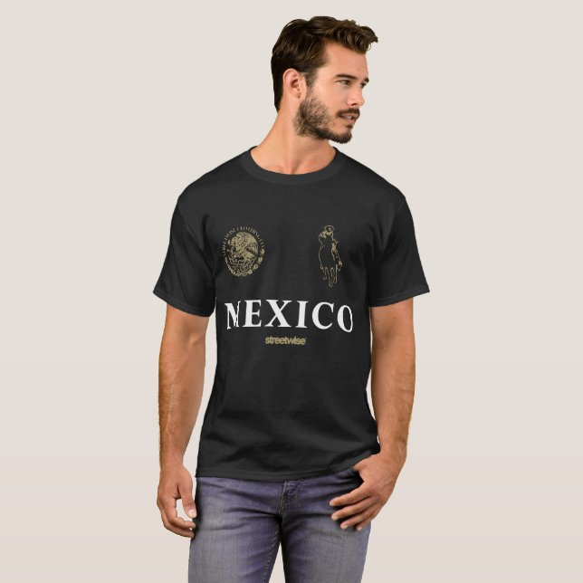 Streetwise Pancho för Narco PoloMexico Chicano T Shirt (Hel framsida)