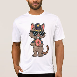 Streetwisser Police Cat - 90:s Tecknad Donut Cop T Shirt