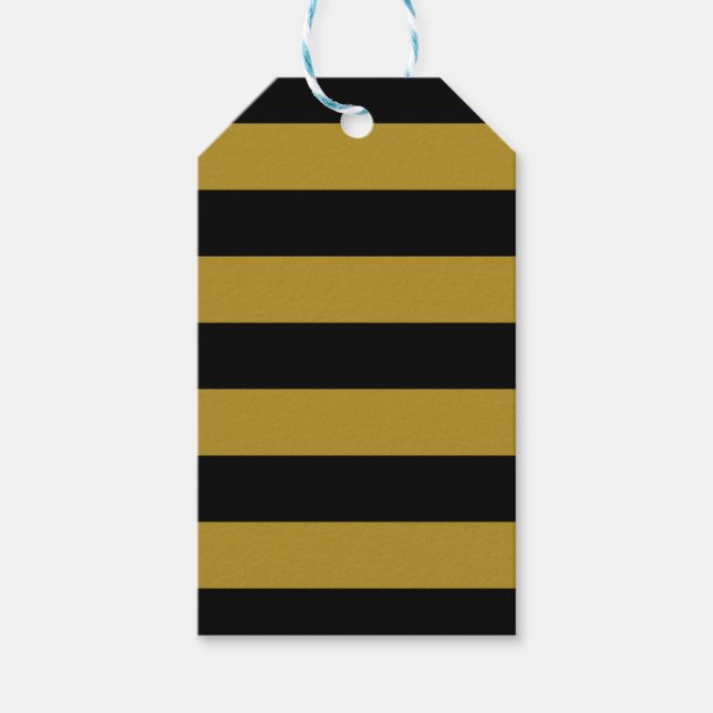 Streifen Gold Schwarz Presentetikett (Framsidan)