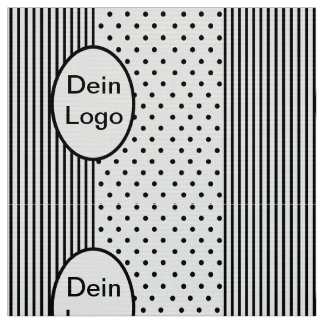Streifen Punkte Medaillon für eigenes Logo Initial Tyg