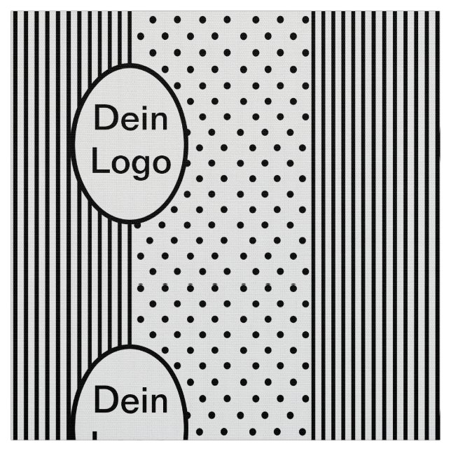 Streifen Punkte Medaillon für eigenes Logo Initial Tyg (Provkarta)