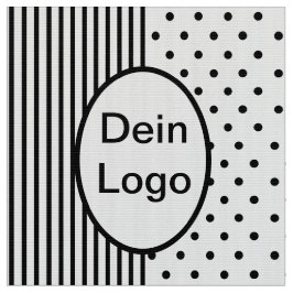 Streifen Punkte Medaillon für eigenes Logo Initial Tyg