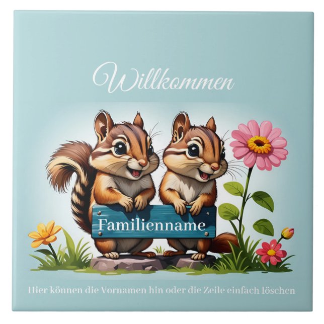 Streifenhörnchen informieren kakelplatta (Framsidan)
