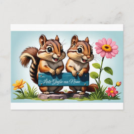 Streifenhörnchen schicken Grüße Vykort