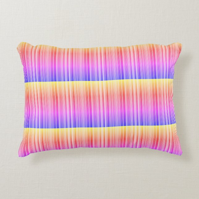 Streifenmuster regenbogenfarben prydnadskudde (Framsidan)