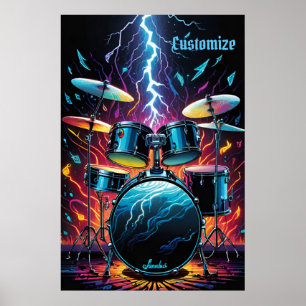 Strejka A Beat Drum Set Poster