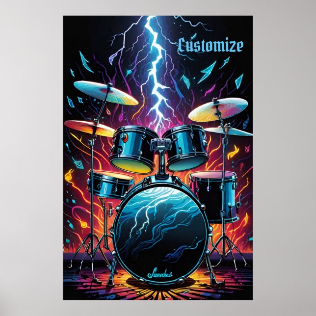 Strejka A Beat Drum Set Poster (Framsidan)