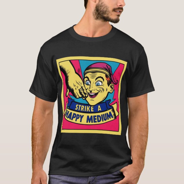 Strejka A Medium Lycklig T Shirt (Framsida)