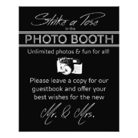 Strejka a Pose Booth Sign in Black