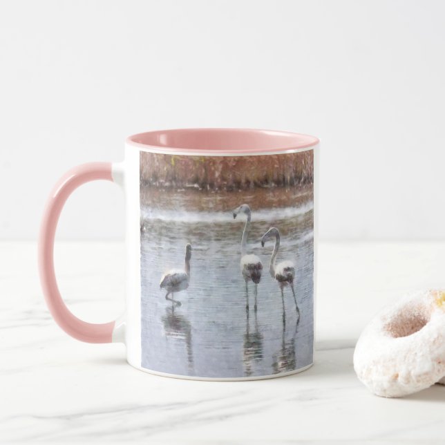 Strejka A Pose Flamingo Watercolor Mugg (Med munk)