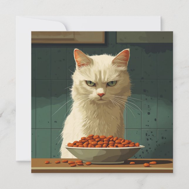 Strejka av kattfoder inbjudningar (Framsida)