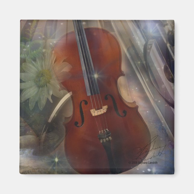 Strejka en sladd med denna vackra musikdesign magnet (Framsidan)