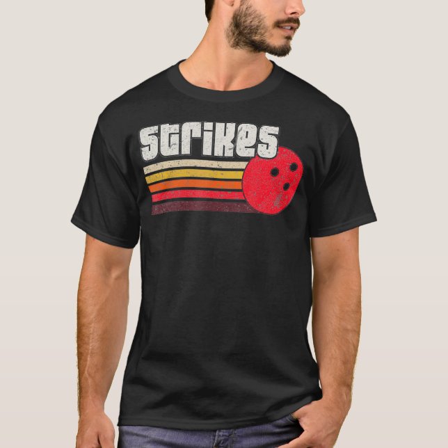 Strejka Funny Graphic Bowling Strejkas League T Shirt (Framsida)