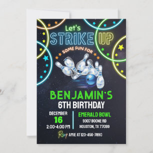 Strejka om inbjudan till Bowling Party-pojkar någo