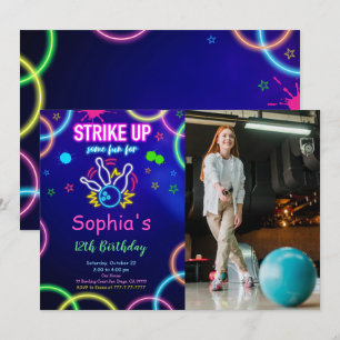 STREJKA UP Bowling-fotoinbjudan Inbjudningar