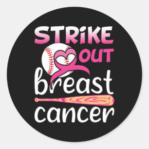 Strejka ut Breast Cancer Awareness Baseball Softba Runt Klistermärke