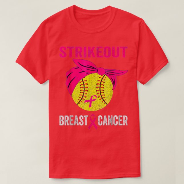Strejka ut Breast Cancer Awareness Day Rosa Ribbon T Shirt (Design framsida)