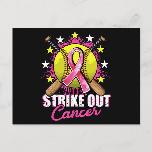 Strejka ut Breast Cancer Awareness Day Rosa Ribbon Vykort (Framsida)