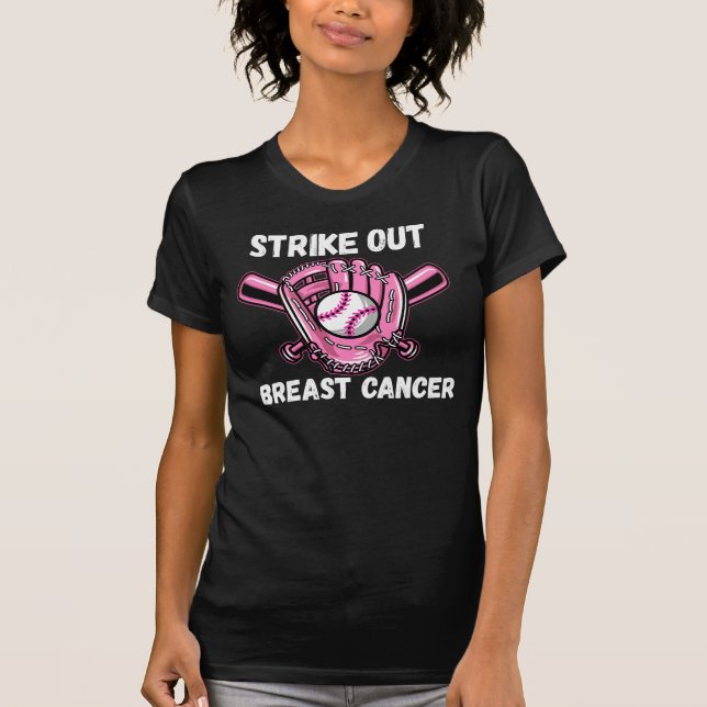 Strejka ut Breast Cancer Awareness Month Baseball  T Shirt (Framsida)