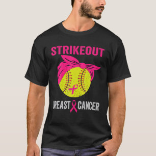 Strejka ut Breast Cancer Awareness Softball Mamma  T Shirt
