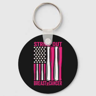 Strejka ut Breast Cancer Awareness Softball US Fla Nyckelring