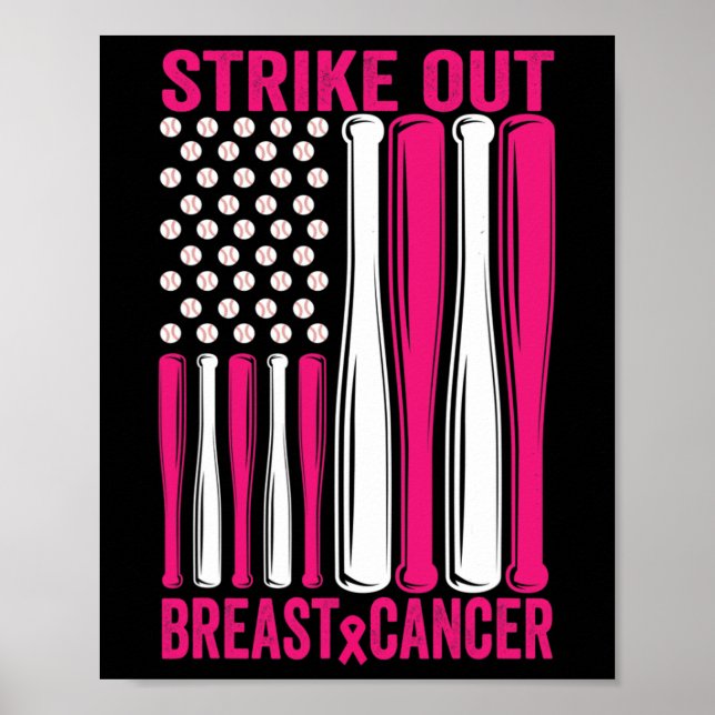 Strejka ut Breast Cancer Awareness Softball US Fla Poster (Framsidan)