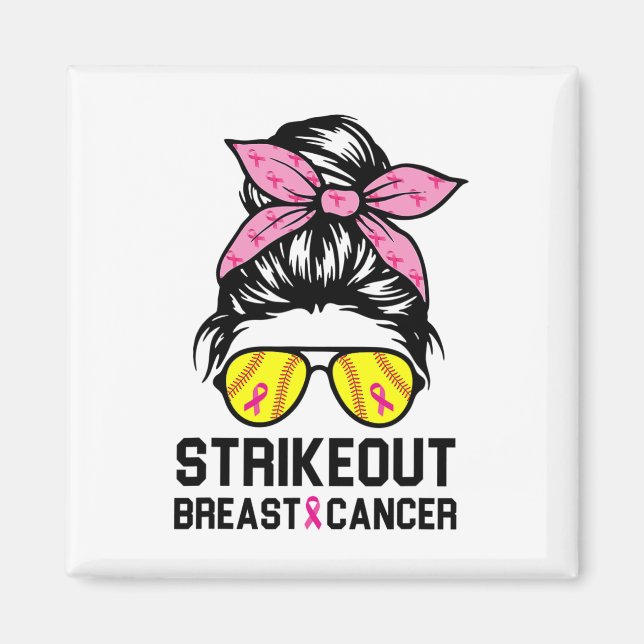 Strejka ut Breast Cancer Awareness Softbyll Mamma  Magnet (Framsidan)