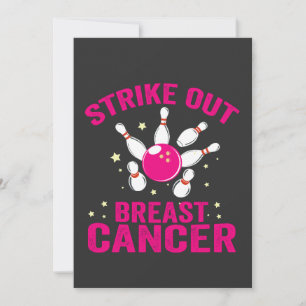 Strejka ut Breast Cancer Funny Bowling Sport Gift Inbjudningar