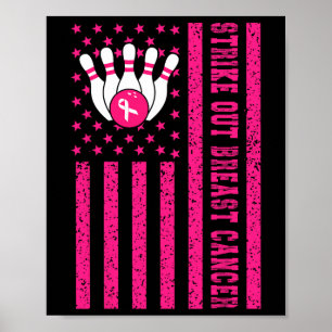 Strejka ut Bröstcancer Bröstcancer USA flagga Brös Poster