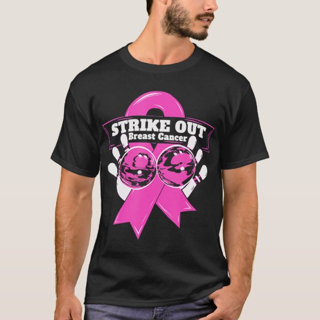 Strejka ut Bröstcancer Medvetenhet om bröstcancer T Shirt (Framsida)