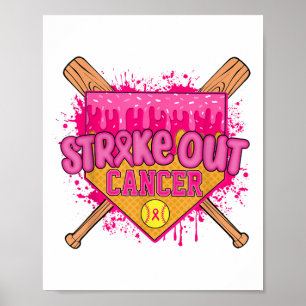 Strejka ut Bröstcancer Mjukbollsdrips Hom Poster