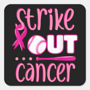 Strejka ut Cancer Softball Boll Mammogram Rosa Fyrkantigt Klistermärke