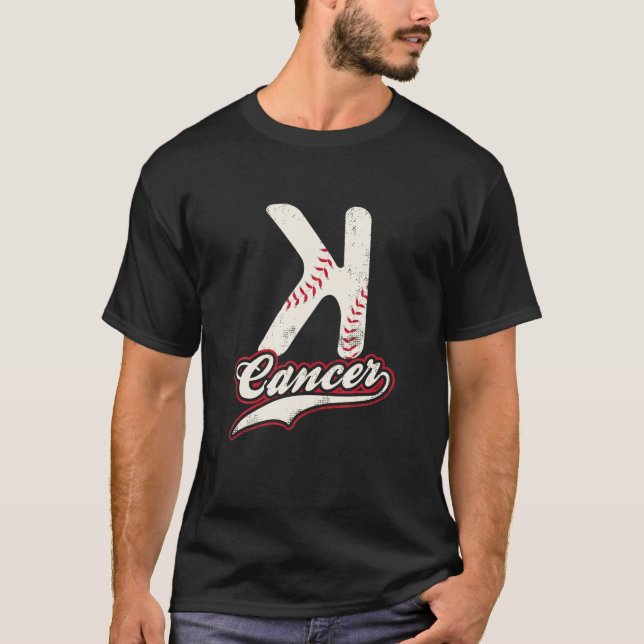 Strejka ut Cancer T Shirt Trendig Baseball Shirt t (Framsida)
