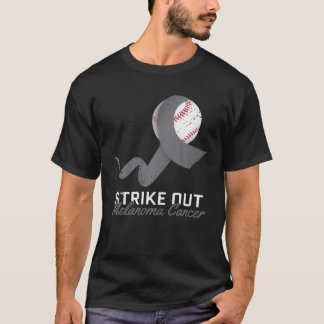Strejka ut Melanom Cancer Baseball Ribbon Awarene T Shirt