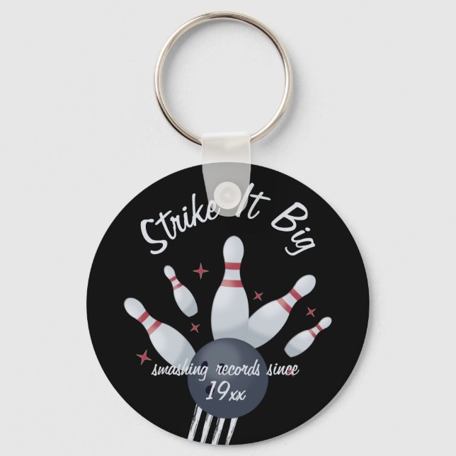 Strejkan Big - Bowling Ball som ramlar in i Stift Nyckelring (Framsida)