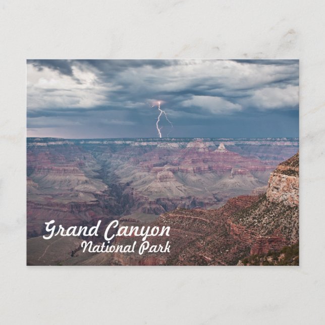 Strejkan Grand Canyon National Park Lightning Vykort (Framsida)