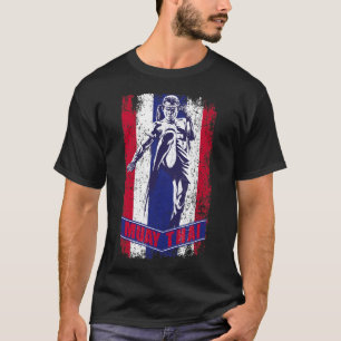 Strejkan Muay Thai Fighter Thailand Flagga T Shirt