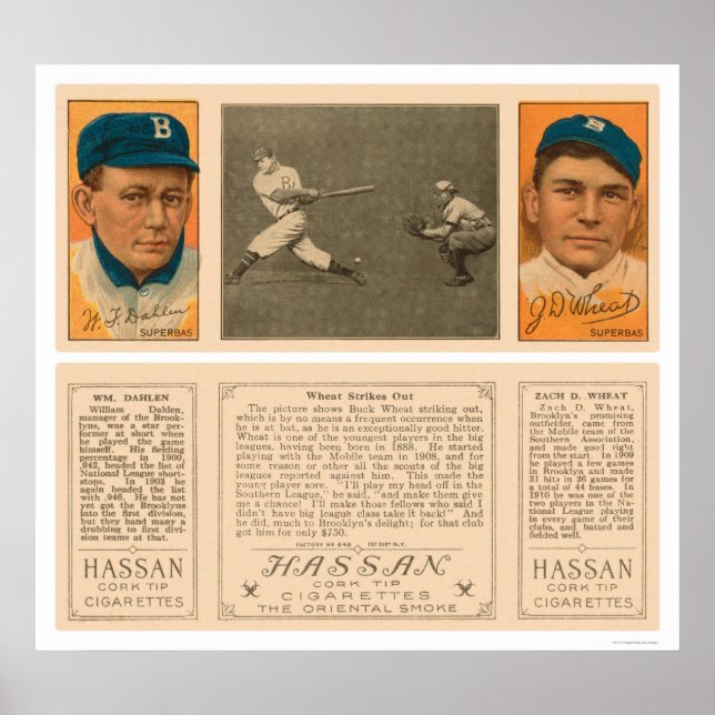 Strejkor av vete från Dodgers Baseball 1912 Poster (Framsidan)