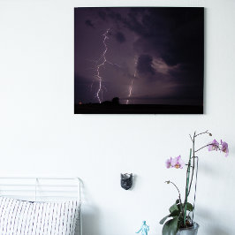 Strejkor för dubbla Lightning i nordvästra Kansas Canvastryck