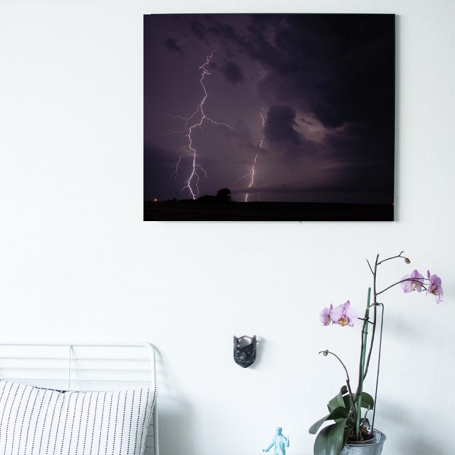 Strejkor för dubbla Lightning i nordvästra Kansas Canvastryck (Skapare uppladdad)