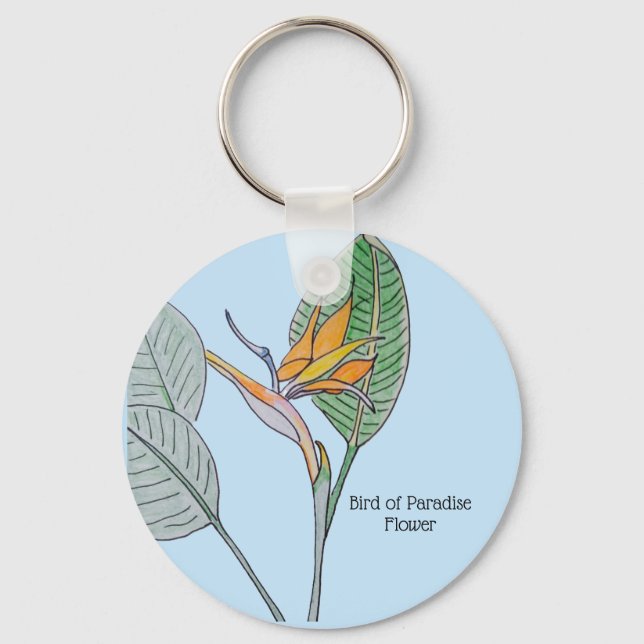Strelitzia-blomma Nyckelring (Framsida)