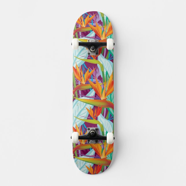 Strelitziamönster Skateboard Bräda 20,5 Cm (Framsida)