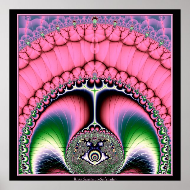 Strending Peacock Fractal Poster (Framsidan)