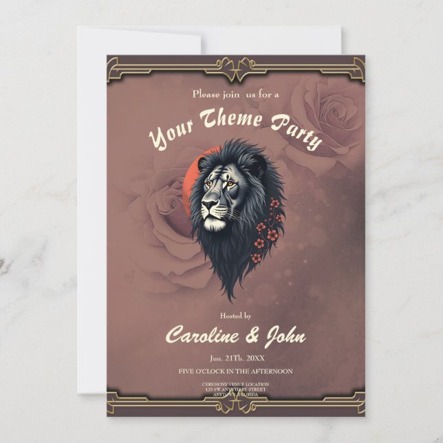 Strength and delicacy united, a black lion inbjudningar (Framsida)