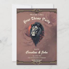 Strength and delicacy united, a black lion inbjudningar