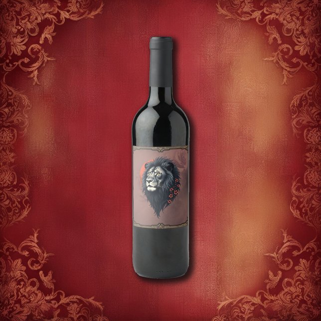 Strength and delicacy united, a black lion vinflaska etikett (Skapare uppladdad)