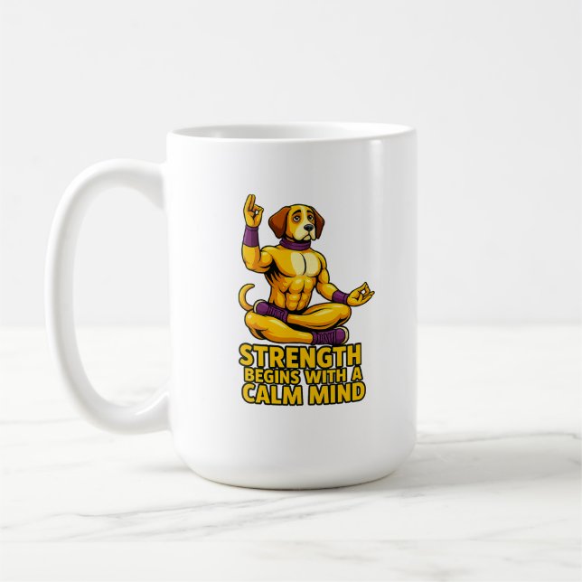 Strength Begins with a Calm Mind Kaffemugg (Vänster)