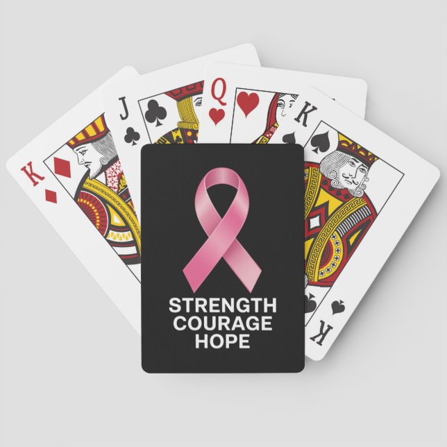 Strength Courage Hope – Cancer Awareness Survivor  Casinokort (Baksidan)