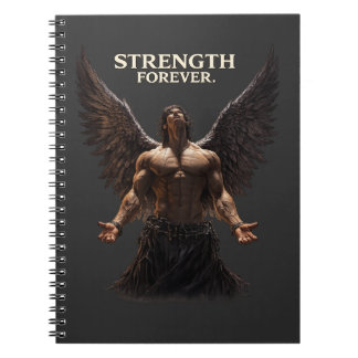 Strength Forever Dark Angel Design – Motivational  Anteckningsbok